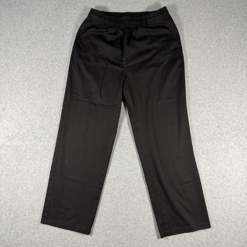 GU Men's Black Elastic Waist Easy Pants Straight Leg Size M